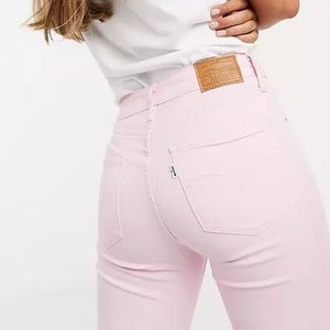 Levi High Rise Pink Skinny Jeans Size 28R